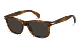 Shop DAVID BECKHAM Talisman Rectangle Sunglasses in Brown Horn online.