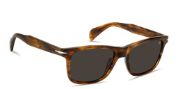 Shop DAVID BECKHAM Talisman Rectangle Sunglasses in Brown Horn online.