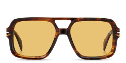 Shop DAVID BECKHAM Talisman Square Sunglasses in Brown Horn online.
