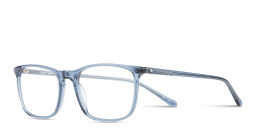Shop TRICE Logo Wide Square Eyeglasses in Transparent Blue online.