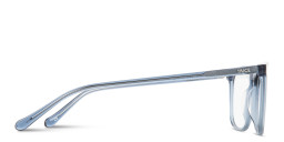 Shop TRICE Logo Wide Square Eyeglasses in Transparent Blue online.