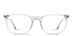 Shop TRICE Logo Wide Square Eyeglasses in Transparent Grey online.