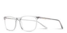 Shop TRICE Logo Wide Square Eyeglasses in Transparent Grey online.