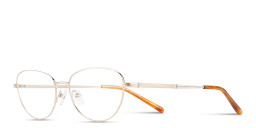 Shop TRICE Logo Cat-Eye Eyeglasses in Polished Gold online.