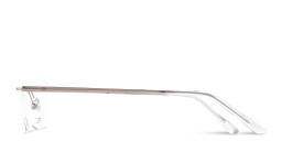 Shop TRICE Logo Rimless Rectangle Eyeglasses in Gunmetal online.
