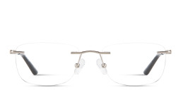 Shop TRICE Logo Rimless Rectangle Eyeglasses in Silver online.
