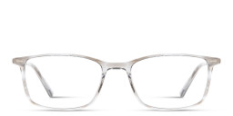 Shop TRICE Logo Rectangle Eyeglasses in Transparent Grey online.
