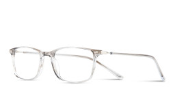 Shop TRICE Logo Rectangle Eyeglasses in Transparent Grey online.