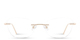 Shop TRICE Rimless Irregular Eyeglasses in Gold online.