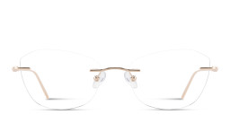 Shop TRICE Rimless Irregular Eyeglasses in Shiny Gold online.