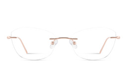 Shop TRICE Rimless Irregular Eyeglasses in Rose Gold online.