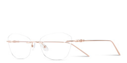 Shop TRICE Rimless Irregular Eyeglasses in Rose Gold online.