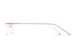 Shop TRICE Rimless Irregular Eyeglasses in Rose Gold online.