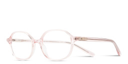 Shop TRICE Logo Kids Square Eyeglasses in Transparent Pink online.