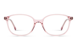 Shop TRICE Logo Kids Round Eyeglasses in Transparent Pink online.