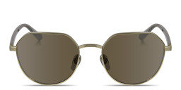 Shop Calvin Klein Engraved Logo Unisex Irregular Sunglasses in Gold/Brown online.