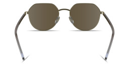 Shop Calvin Klein Engraved Logo Unisex Irregular Sunglasses in Gold online.