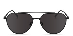 Shop Calvin Klein Engraved Logo Unisex Aviator Sunglasses in Black online.