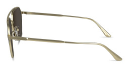 Shop Calvin Klein Engraved Logo Unisex Aviator Sunglasses in Gold online.