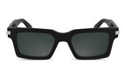 Shop Calvin Klein Logo Lettering Unisex Rectangle Sunglasses in Black online.