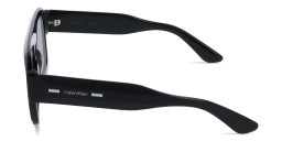Shop Calvin Klein Logo Lettering Rectangle Sunglasses in Black online.