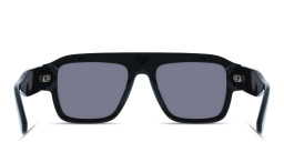 Shop Calvin Klein Logo Lettering Rectangle Sunglasses in Black online.