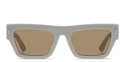 Shop Calvin Klein Logo Lettering Unisex Rectangle Sunglasses in Beige online.