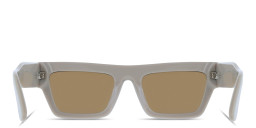 Shop Calvin Klein Logo Lettering Unisex Rectangle Sunglasses in Beige online.