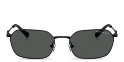 Shop Armani Exchange A|X Logo Unisex Irregular Sunglasses in Matte Black online.