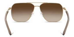 Shop Armani Exchange A|X Logo Pilot Sunglasses in Pale Gold online.