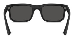 Shop Armani Exchange A|X Logo Square Sunglasses in Matte Black online.