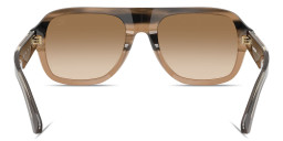 Shop BURBERRY Logo Signature Pilot Sunglasses in Striped Beige online.