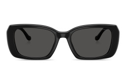 Shop Coach Logo Square Sunglasses in Black/Solid Grey online.