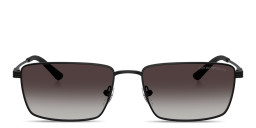 Shop Emporio Armani Eagle Logo Rectangle Sunglasses in Matte Black online.