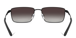 Shop Emporio Armani Eagle Logo Rectangle Sunglasses in Matte Black online.