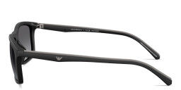 Shop Emporio Armani Eagle Logo Pillow Sunglasses in Matte Black online.