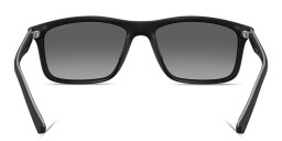 Shop Emporio Armani Eagle Logo Pillow Sunglasses in Matte Black online.