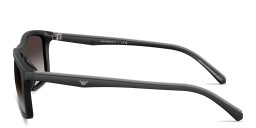 Shop Emporio Armani Eagle Logo Pillow Sunglasses in Matte Black online.