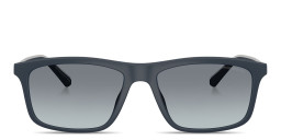 Shop Emporio Armani Eagle Logo Pillow Sunglasses in Matte Blue/Gradient Blue online.