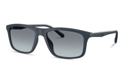 Shop Emporio Armani Eagle Logo Pillow Sunglasses in Matte Blue online.