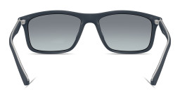 Shop Emporio Armani Eagle Logo Pillow Sunglasses in Matte Blue online.