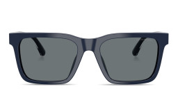 Shop Emporio Armani Logo Signature Square Sunglasses in Blue online.