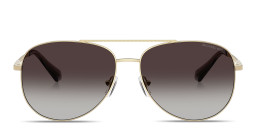 Shop Michael Kors Perledo Pilot Sunglasses in Light Gold online.