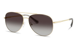 Shop Michael Kors Perledo Pilot Sunglasses in Light Gold online.