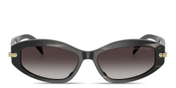 Michael Kors Wilmington Oval Sunglasses in Black Horn/Light Grey Gradient – Product Photo 1