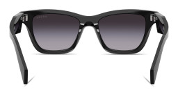 Shop PRADA Logo Signature Butterfly Sunglasses in Black online.