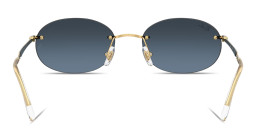Shop Ray-Ban Logo Signature Unisex Rimless Oval Sunglasses in Arista Gold online.