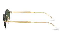 Shop Ray-Ban Logo Signature Unisex Rimless Oval Sunglasses in Arista Gold online.