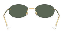 Shop Ray-Ban Logo Signature Unisex Rimless Oval Sunglasses in Arista Gold online.
