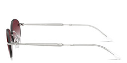 Shop Ray-Ban Logo Signature Unisex Rimless Oval Sunglasses in Silver online.